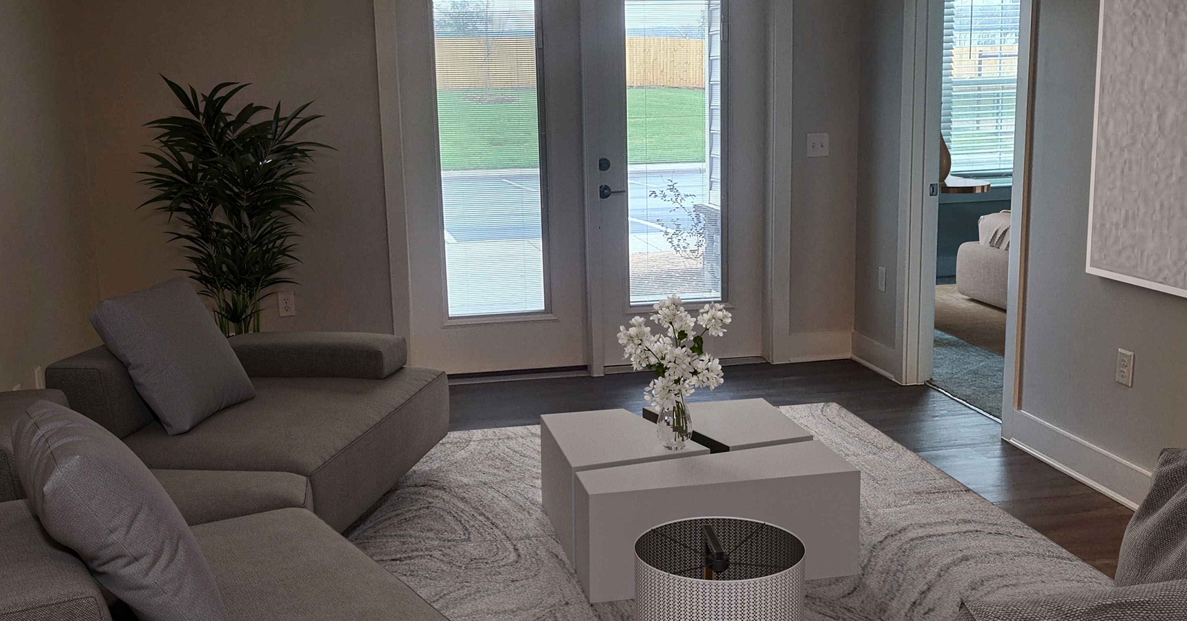 living room at Cherokee Landing located in Greenville, SC